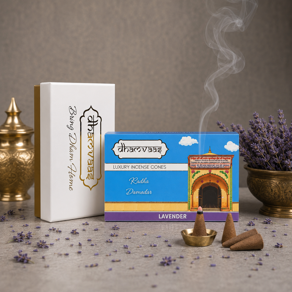 Radha Damodar Lavender Dhoop Cones (30 Cones)