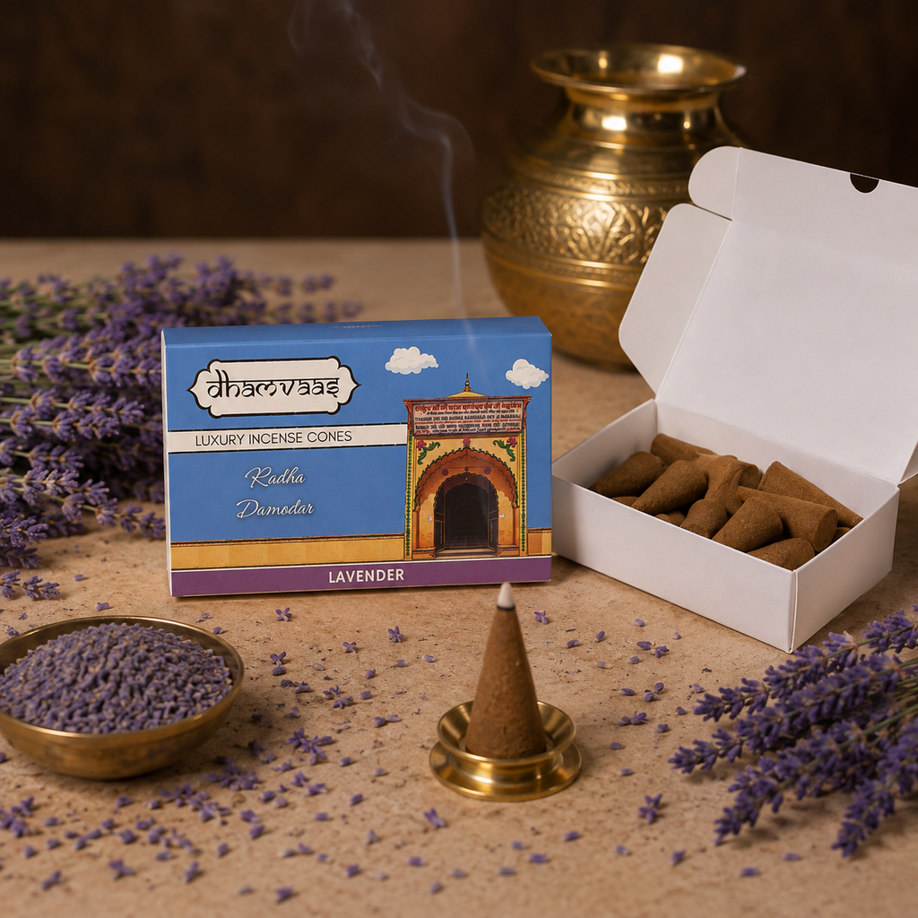 Radha Damodar Lavender Dhoop Cones (20 Cones)