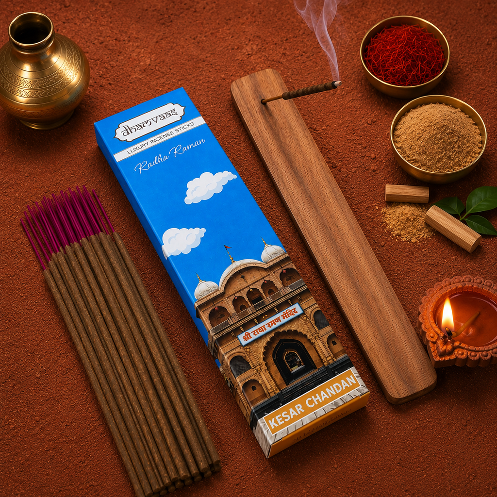 Radha Raman Kesar Chandan Incense Sticks ( 20 Sticks )