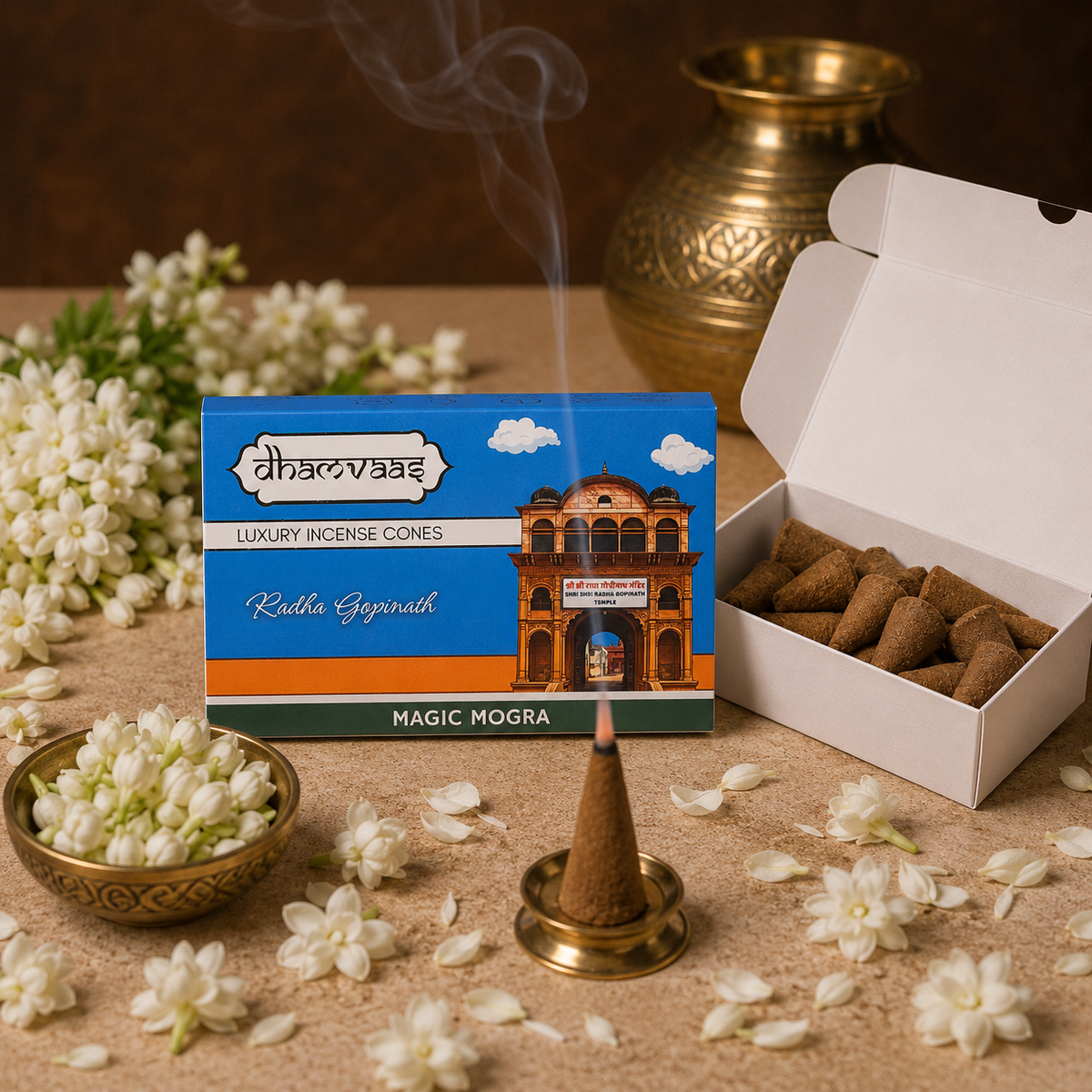 Radha Gopinath  Magic Mogra Dhoop Cones (20 Cones)