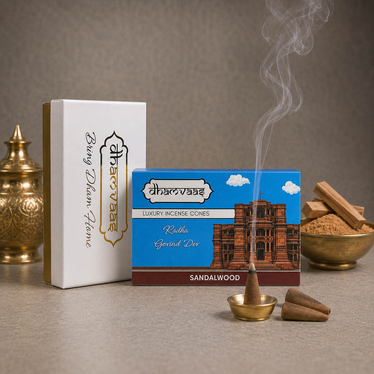 Radha Govind Sandalwood Dhoop Cones (30 Cones)