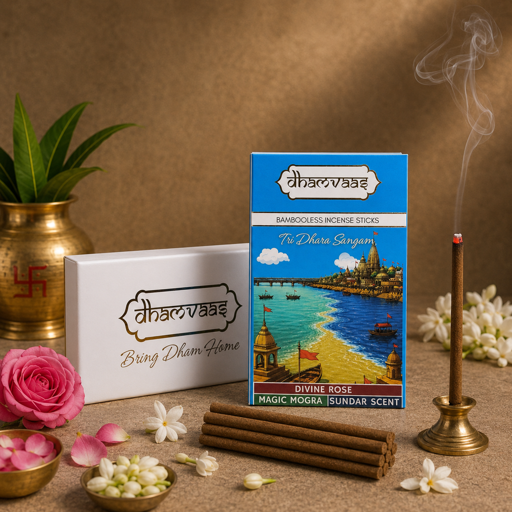 Tridhara Sangam 3 Flavour Bambooless Dhoop Sticks (30  Sticks)