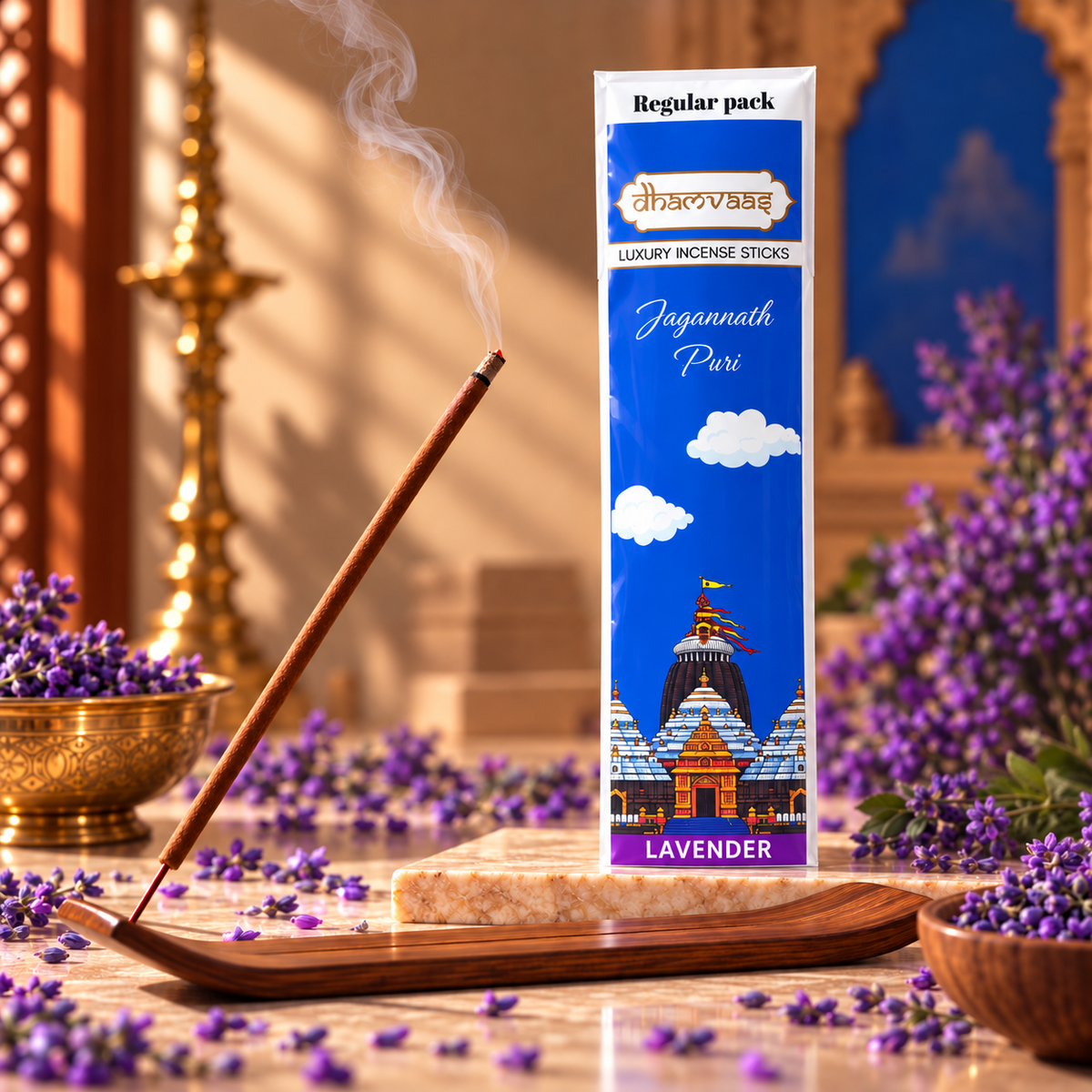 Jagannath Puri  Lavender Incense Sticks (20 sticks) - Regular Pack Char Dham Edition