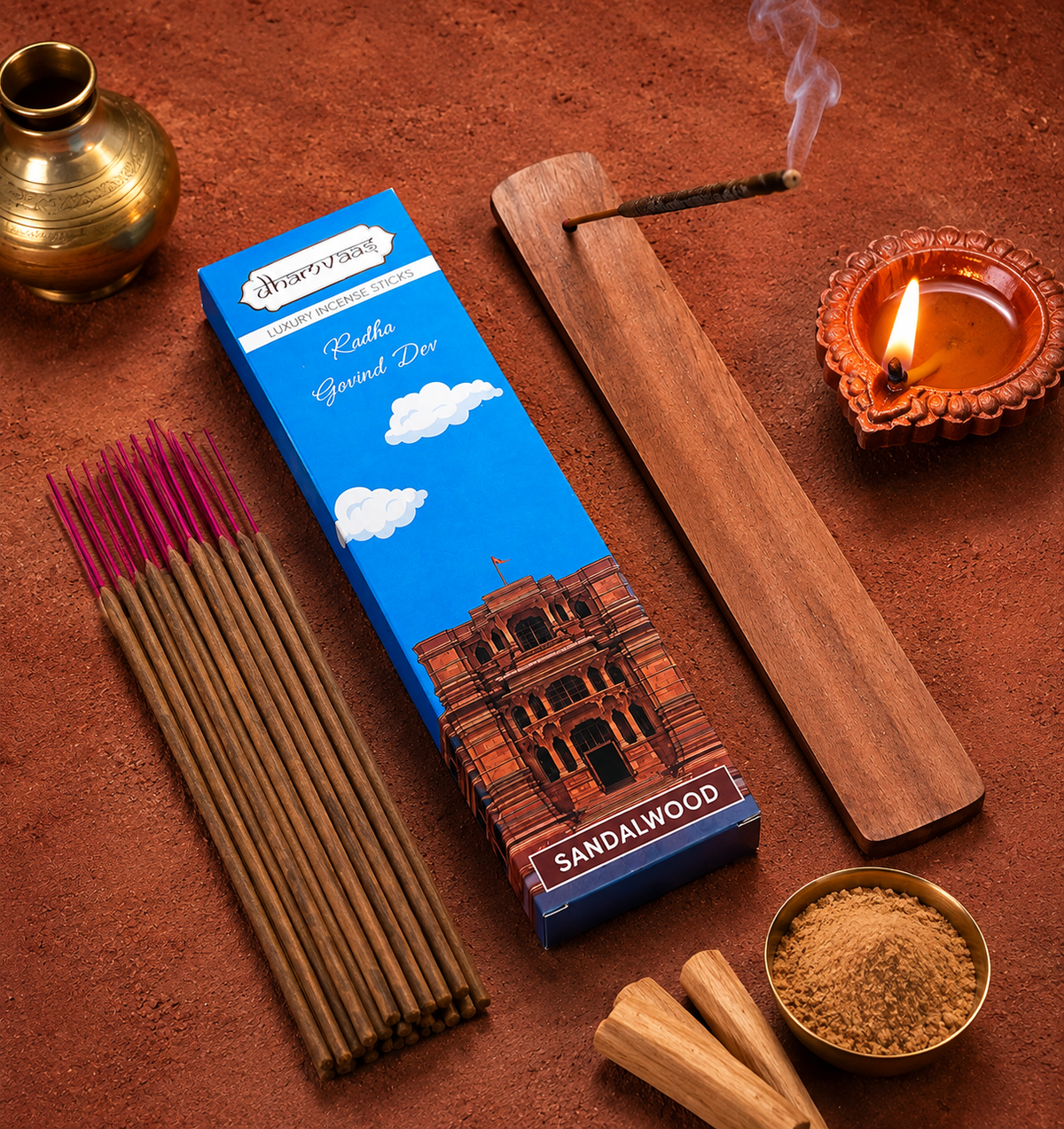 Radha Govind Dev Sandalwood Incense Sticks (20 Sticks)
