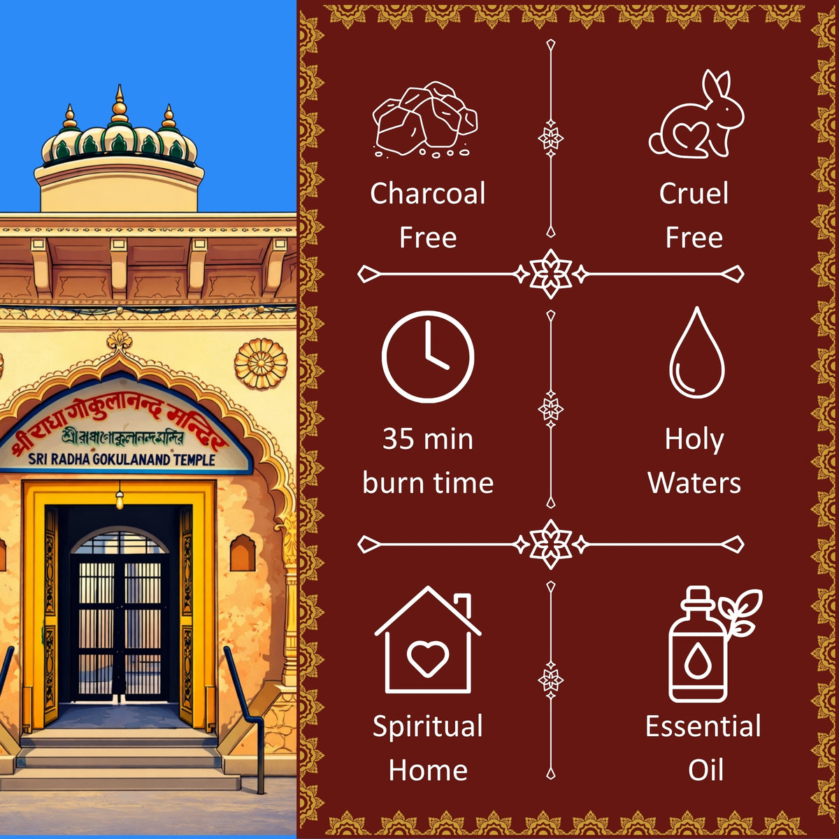 Radha Gokulananda White Musk Dhoop Cones (20 Cones)